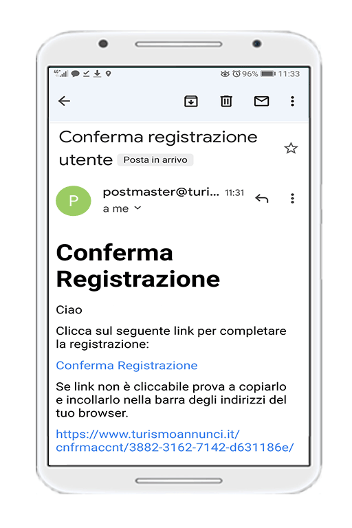 conferma via mail registrazione tawapp